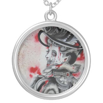 "victorian Zombie" Silver Plated Necklace by TattooBrad at Zazzle