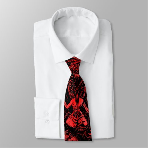 Victoriana Gothic Baphomet Devil Magic Neck Tie