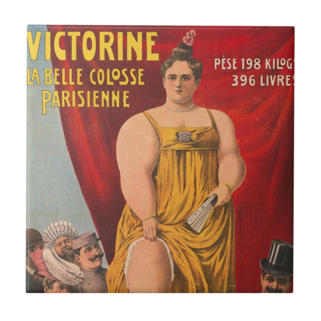Victorine, The Beautiful Parisian Large Woman Ceramic Tile (Front)