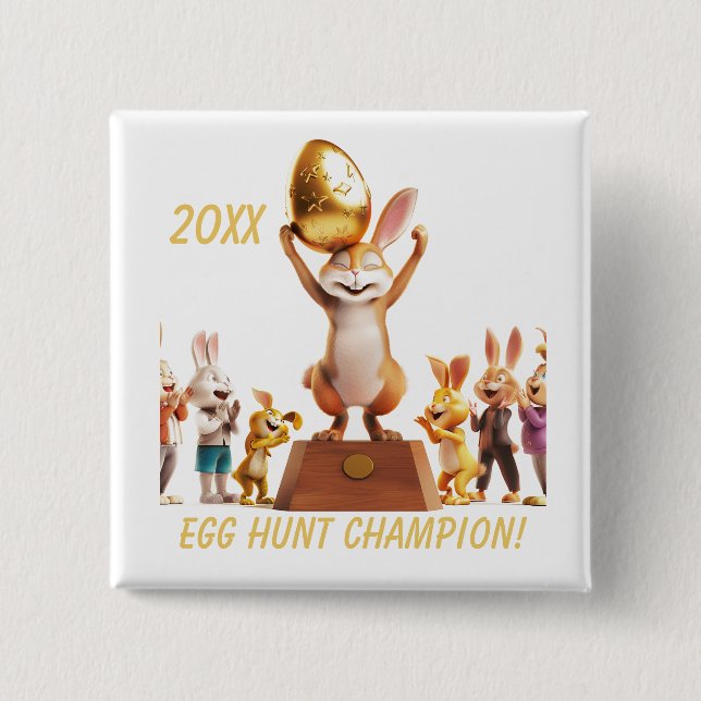 Victorious Bunny Egg Hunt Champion Button (Front)