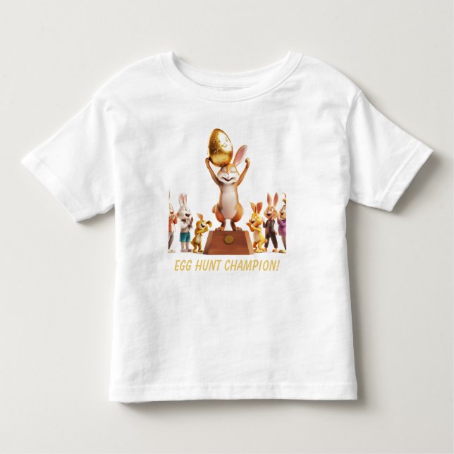 Victorious Bunny Egg Hunt Champion Toddler T-shirt (Front)