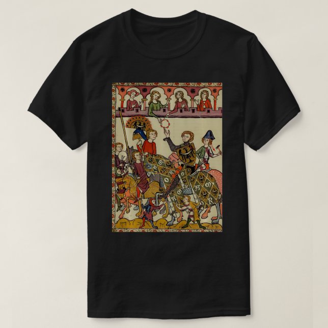 Victorious Knight, 14th Century Medieval Art  T-Shirt (Design Front)