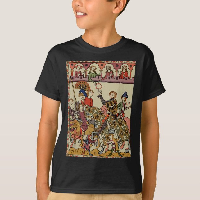 Victorious Knight, 14th Century Medieval Art T-Shirt (Front)