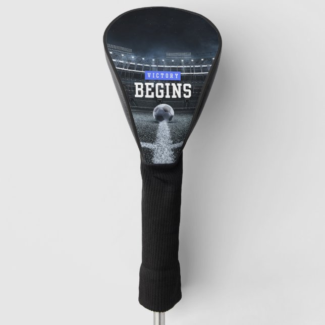 Victory Begins Here - Motivational Golf Head Cover (Front)