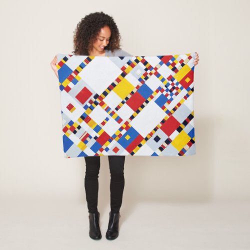 Victory Boogie Woogie Mondrian Fleece Blanket