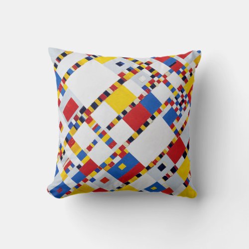 Victory Boogie Woogie Mondrian Throw Pillow