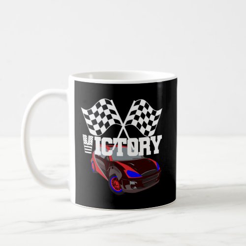 Victory Checkered White Flag Race Car Gifts Coffee Mug