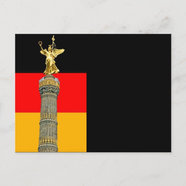 Victory Column (siegessaule),Berlin, German Flag Postcard (Front)