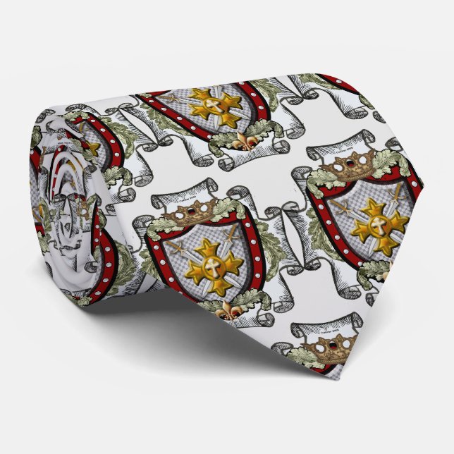 Victory Family Crest Shield  Neck Tie (Rolled)