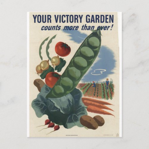 Victory garden poster World War 2 1945 Postcard