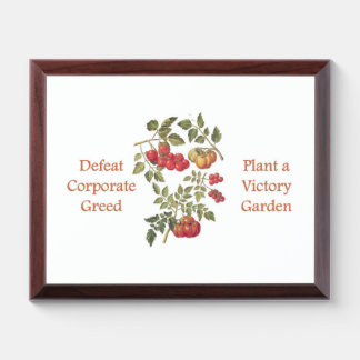 Victory Garden Tomato Tote Award Plaque