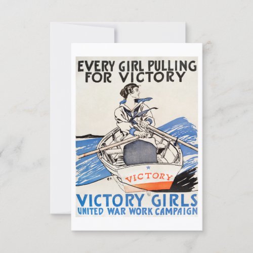 Victory Girls United War Work Campaign WWII Poster Invitation