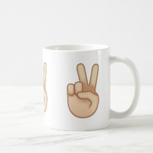 Victory Hand Emoji Coffee Mug