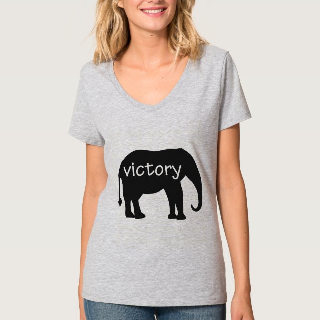 Victory (in an elephant silhouette) T-Shirt (Front)