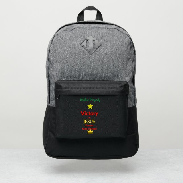 Victory In Jesus Port Authority® Backpack (Front)