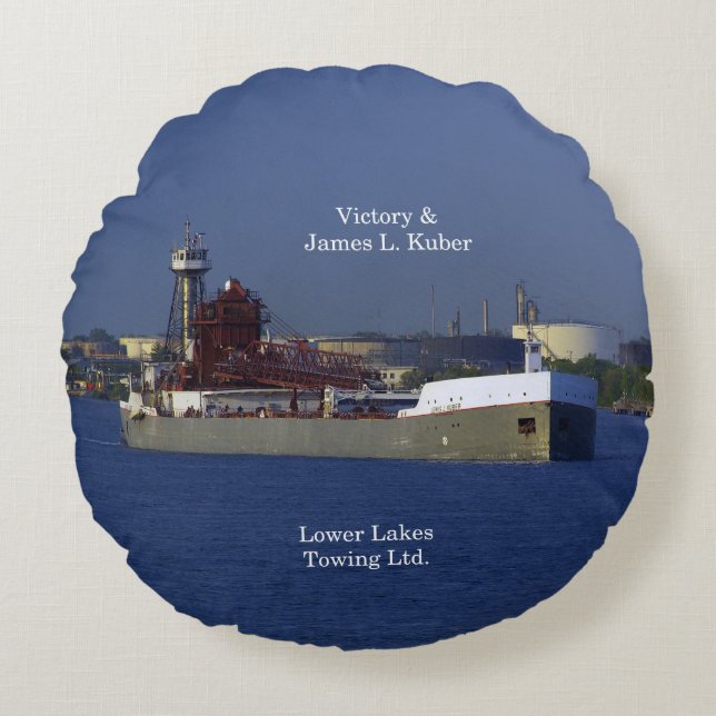 Victory & James L. Kuber round pillow (Front)