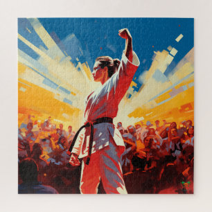 Victory Kick: Taekwondo Champion Moment Jigsaw Puzzle