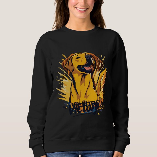 Victory Lap Golden Dog Sweatshirt - Happy Winner A (Front)