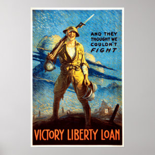 Victory Liberty Loan America World War Propaganda Poster