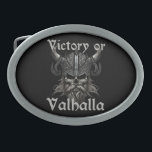 Victory or Valhalla Belt Buckle<br><div class="desc">With its powerful symbolism and visually captivating elements,  "Victory or Valhalla Design" is perfect for those seeking to embrace their inner warrior and create designs that exude strength,  determination,  and a yearning for ultimate victory.</div>