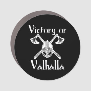 Victory or Valhalla - Helm and Axe Car Magnet