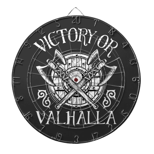 Victory or Valhalla - Shield and Axe Dart Board (Front)
