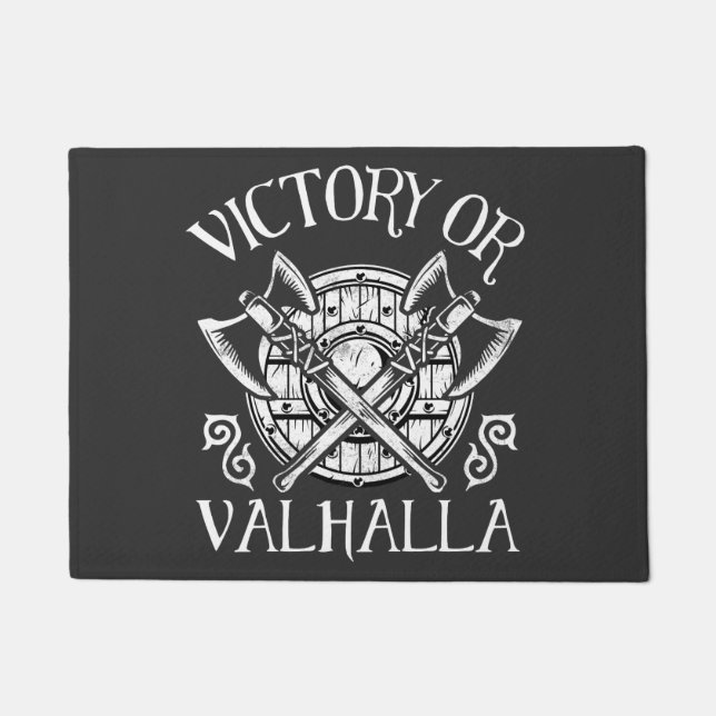 Victory or Valhalla - Shield and Axe Doormat (Front)