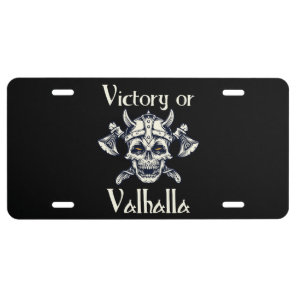 Victory or Valhalla - Skull  License Plate