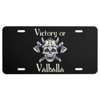 Victory or Valhalla - Skull  License Plate