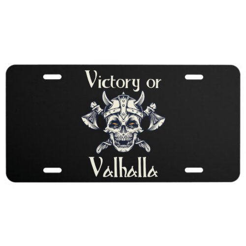 Victory or Valhalla _ Skull  License Plate