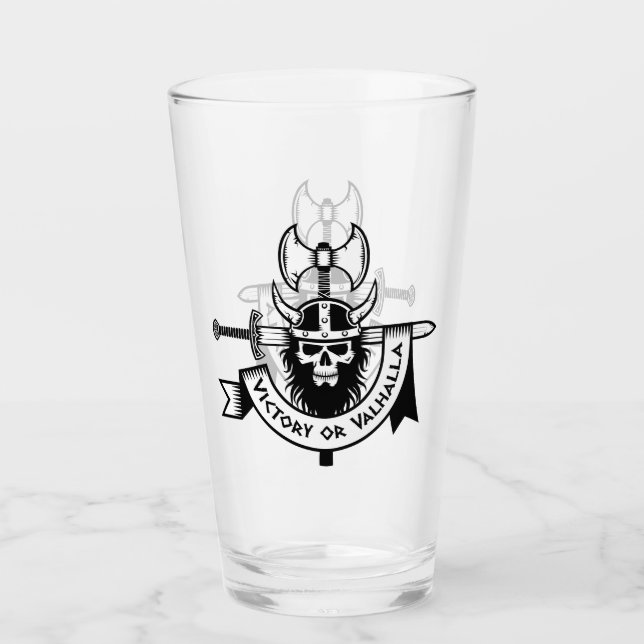 Victory or Valhalla Viking Glass (Front)