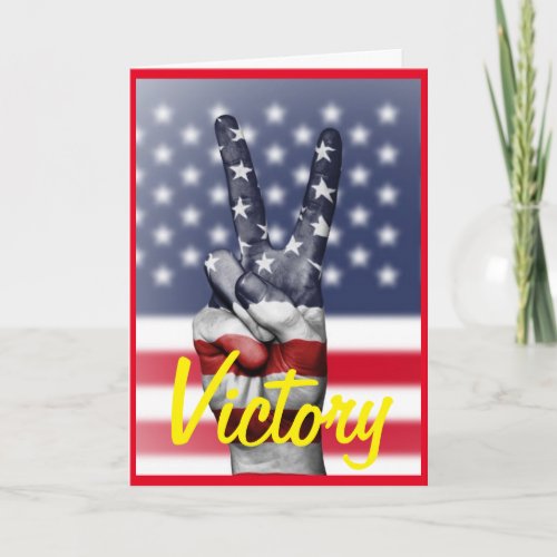 Victory Patriotic USA Folded Greeting Card