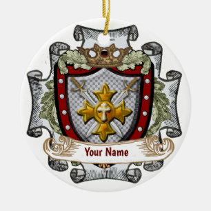 Victory Shield Surname Ceramic Ornament
