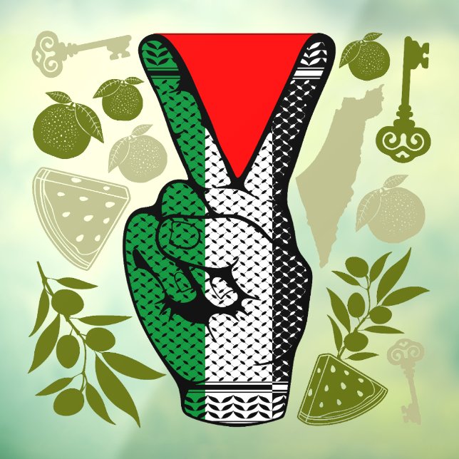 Victory Sign Hand Resistance Red Triangle Symbol (Sheet 3)