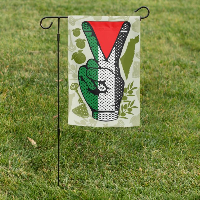 Victory Sign Hand Resistance Red Triangle Symbol (In SItu)