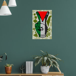 Victory Sign Hand Resistance Red Triangle Symbol