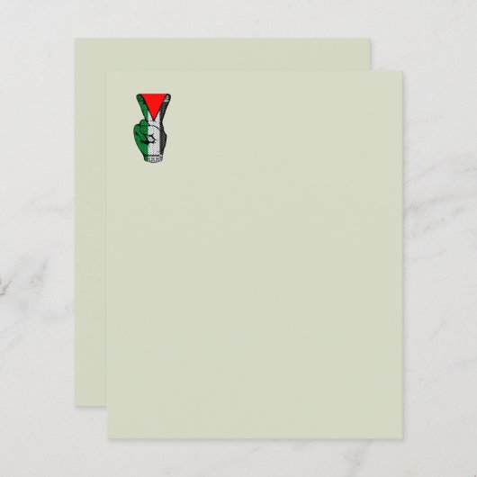 Victory Sign Hand Resistance Red Triangle Symbol (Front/Back)