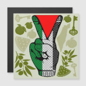 Victory Sign Hand Resistance Red Triangle Symbol (Front/Back)