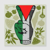Victory Sign Hand Resistance Red Triangle Symbol (Front)