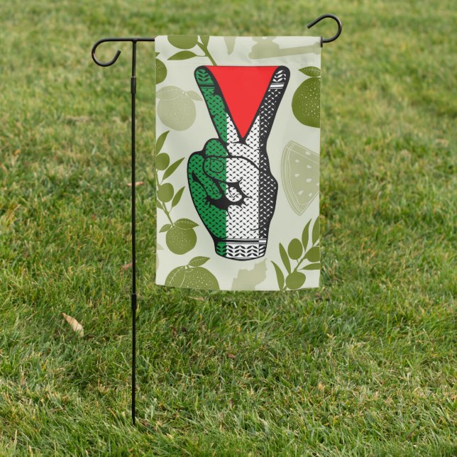 Victory Sign Hand Resistance Red Triangle Symbol (In SItu)