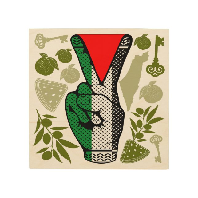 Victory Sign Hand Resistance Red Triangle Symbol (Front)