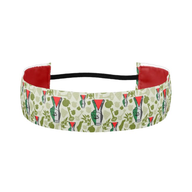 Victory Sign Hand Resistance Red Triangle Symbol Athletic Headband (Front)