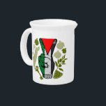 Victory Sign Hand Resistance Red Triangle Symbol Beverage Pitcher<br><div class="desc">Victory Sign Hand with Palestinian Resistance Red Triangle Symbol and Keffiyeh Design Pattern. Original Vector graphic Art Copyright BluedarkArt TheChameleonArt.</div>