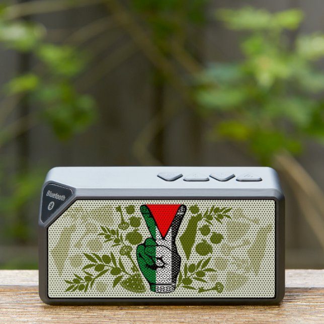Victory Sign Hand Resistance Red Triangle Symbol Bluetooth Speaker (Insitu(Outdoor))