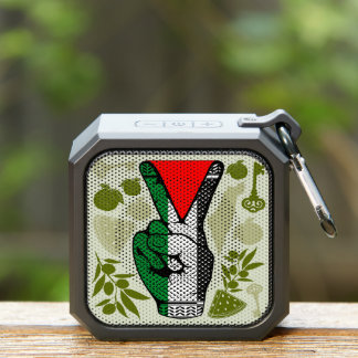 Victory Sign Hand Resistance Red Triangle Symbol Bluetooth Speaker
