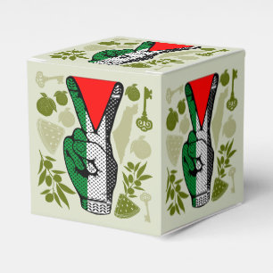Victory Sign Hand Resistance Red Triangle Symbol Favor Boxes