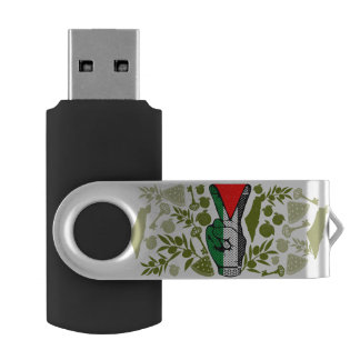 Victory Sign Hand Resistance Red Triangle Symbol Flash Drive