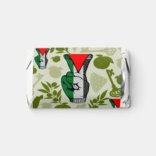 Victory Sign Hand Resistance Red Triangle Symbol Hershey's Miniatures (Front)