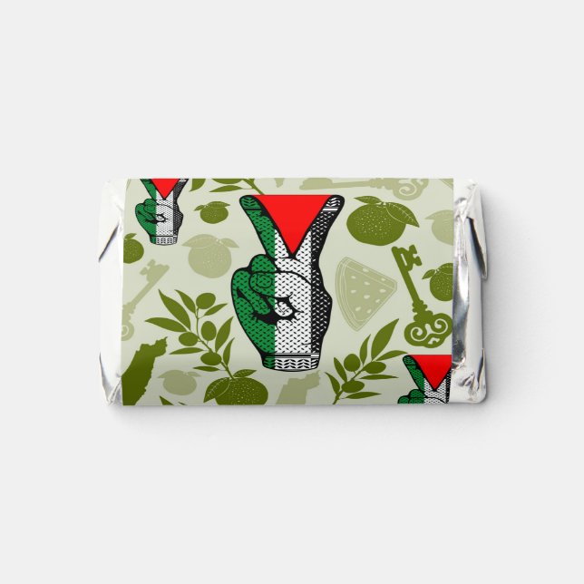 Victory Sign Hand Resistance Red Triangle Symbol Hershey's Miniatures (Front)