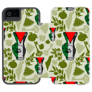 Victory Sign Hand Resistance Red Triangle Symbol iPhone SE/5/5s Wallet Case